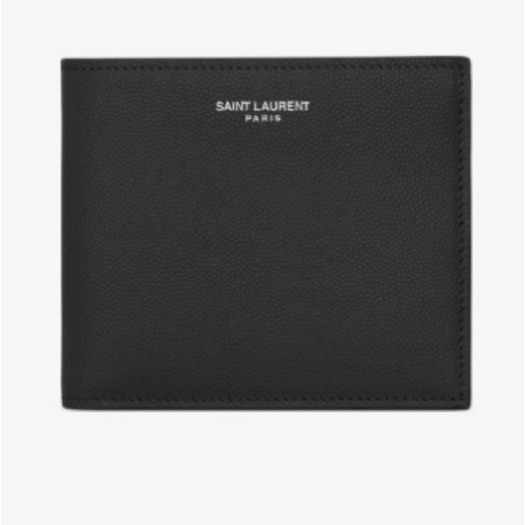 Saint Laurent Pebble Grain Leather Wallet - NERO